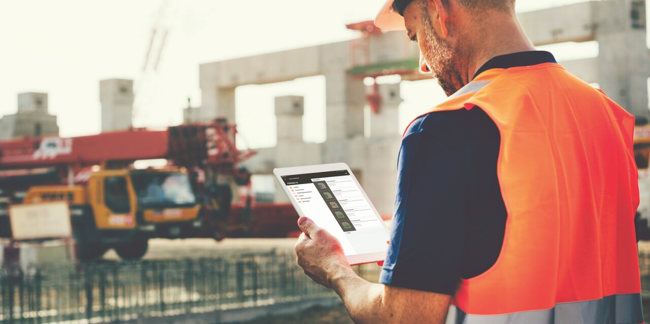 Site engineer at a construction site