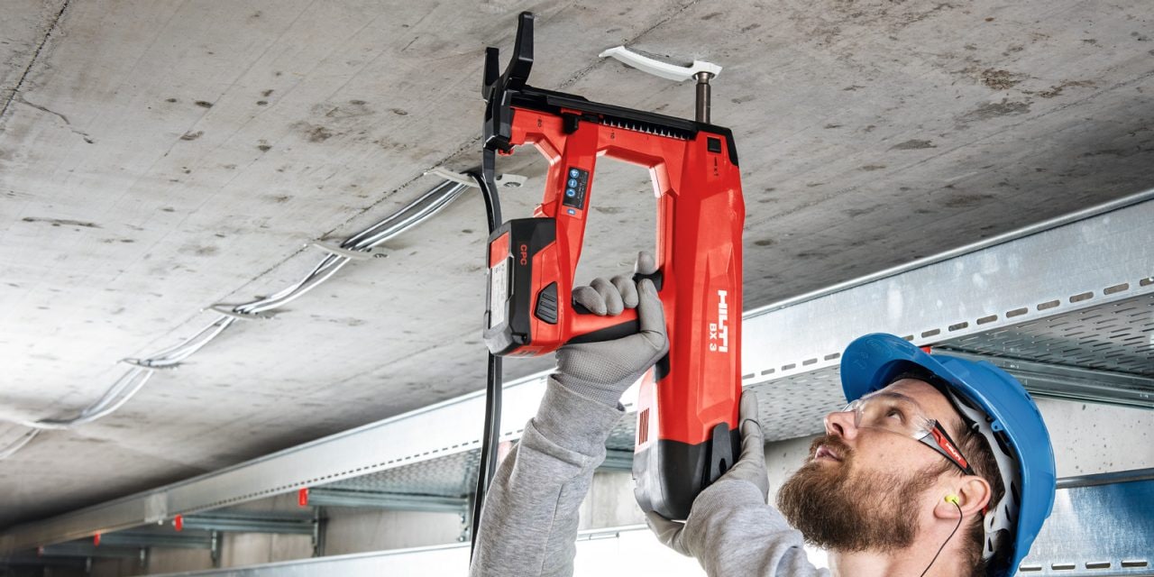 DX 5 F8, DX 5 F8, deflection head, track fastening to ceiling, interior finishing, X-U concrete nail